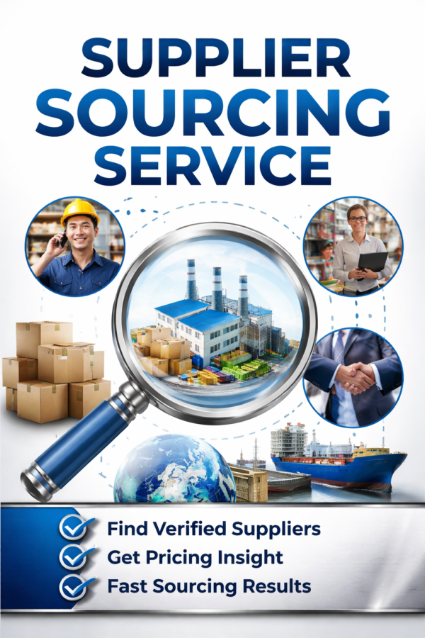 Supplier sourcing service helping businesses find verified manufacturers, bulk suppliers, and pricing insights for materials and products