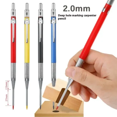 Deep Hole Construction Pencil for Metal Fabrication and Woodworking