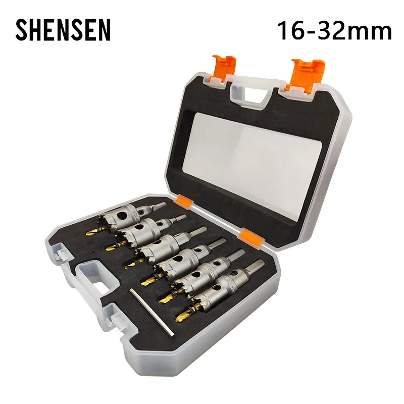 6-Piece TCT Hole Saw Set for Metal – 16–32mm Tungsten Carbide Hole Cutters