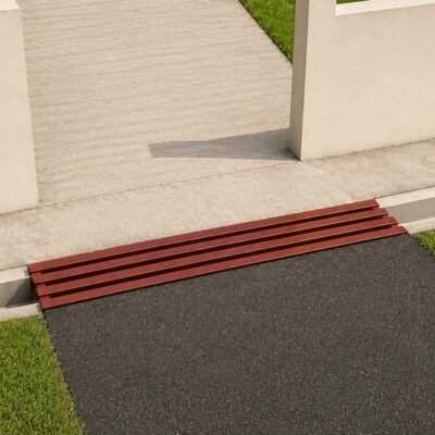 PWS 10 ft heavy-duty steel driveway drain cover with red-oxide primer finish
