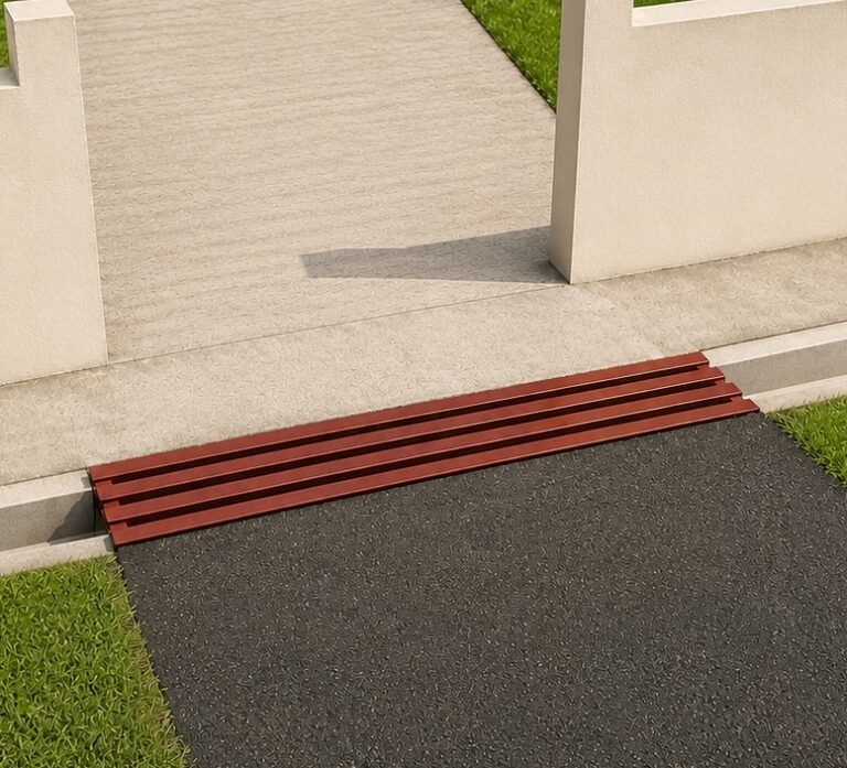PWS 10 ft heavy-duty steel driveway drain cover with red-oxide primer finish