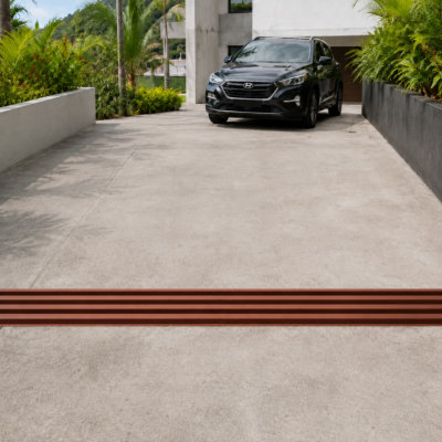 PWS 10 ft heavy-duty steel driveway drain cover with red-oxide primer finish