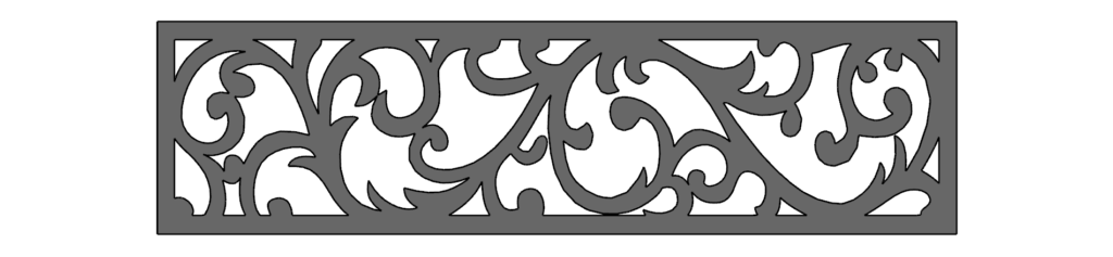 Botanical scroll CNC-cut steel panel pattern for PWS modern gates.