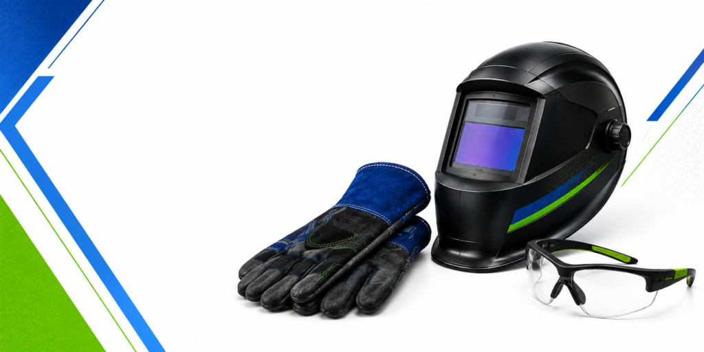 PWS welding and fabrication safety equipment including helmets, gloves, protective clothing, and PPE
