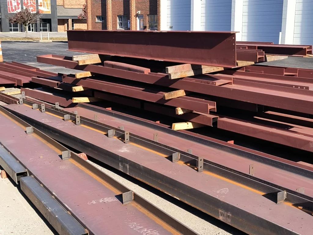 Fabricated structural steel beams with connection details